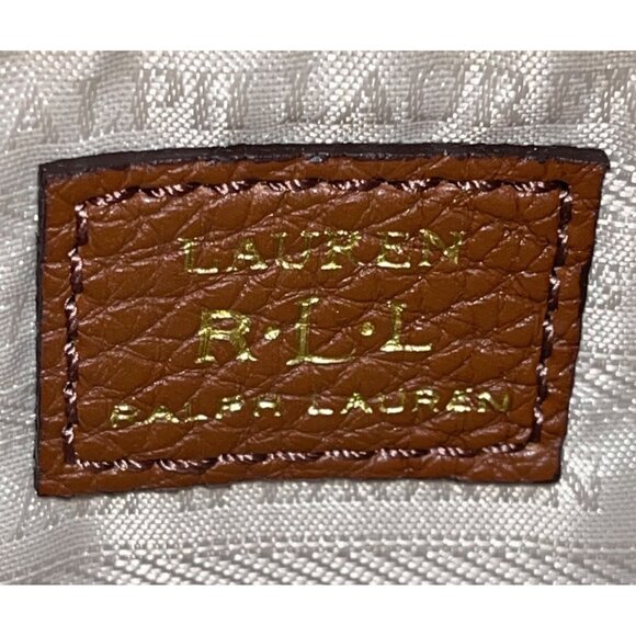 Polo Ralph Lauren Women’s Brown Faux Leather With RLL Monogram Crossbody Bag - Picture 10 of 13